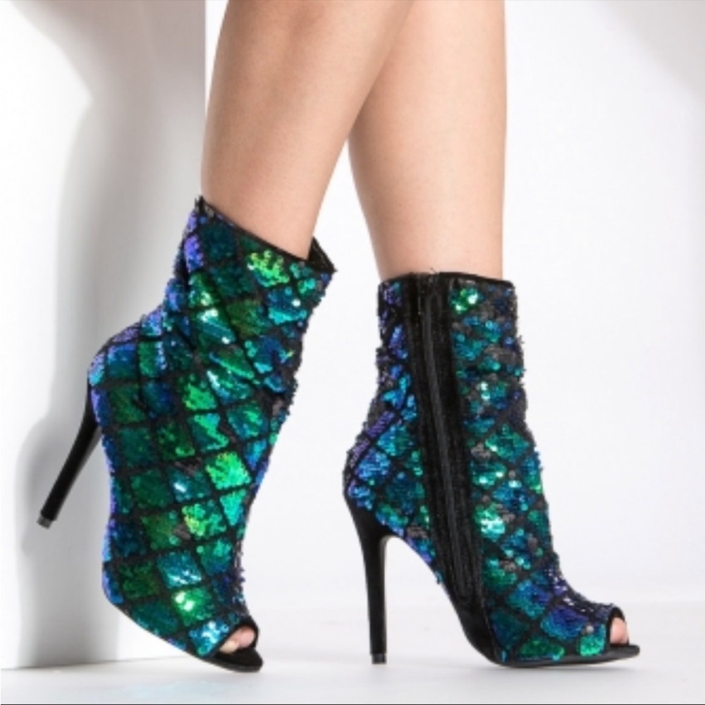 Charlotte Russe Heel Slouch Peep Toe Bootie (Can fit an 8) Dress Available